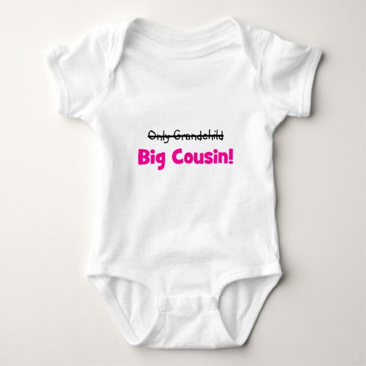 Alleen kleinkind -> GROTE COUSIN! (roze) Romper (Voorkant)