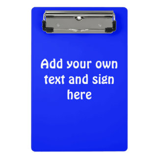 Alleen kleur achtergrond - koningsblauw + jouw ide mini klembord