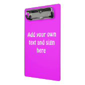 Alleen kleur Achtergrond - roze + uw ideeën Mini Klembord (Angled2)