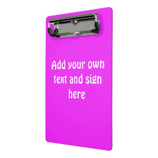 Alleen kleur Achtergrond - roze + uw ideeën Mini Klembord (Angled2)