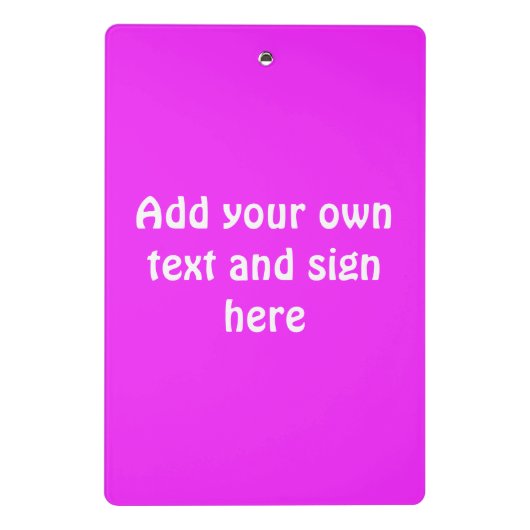 Alleen kleur Achtergrond - roze + uw ideeën Mini Klembord (Achterkant)