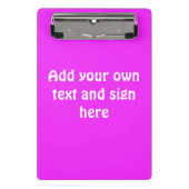 Alleen kleur Achtergrond - roze + uw ideeën Mini Klembord (Voorkant)