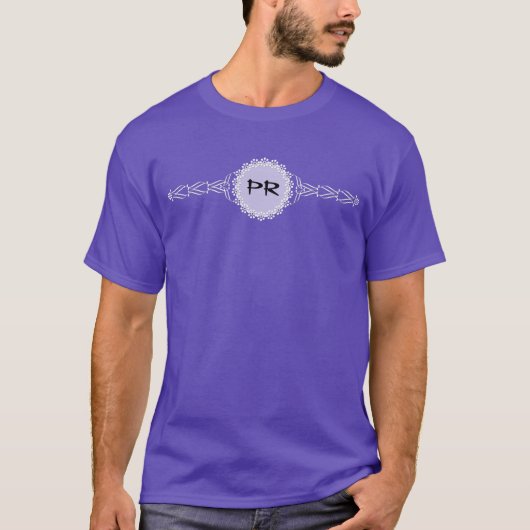 ALLEEN KLEUR/ BANNER wit + monogram T-shirt (Voorkant)