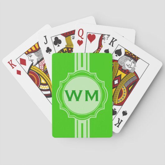 ALLEEN KLEUR/BUTTON BANNER wit + monogram Pokerkaarten (Achterkant)