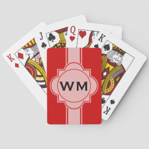 ALLEEN KLEUR/BUTTON BANNER wit + monogram Pokerkaarten