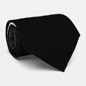 Alleen kleur en Button - zwart wit + monogram Stropdas (Opgerold)