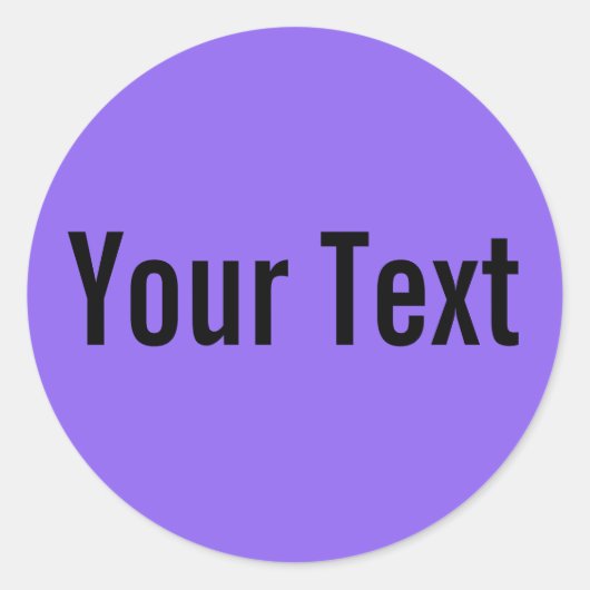 ALLEEN KLEUR | lila + jouw tekst Ronde Sticker (Voorkant)