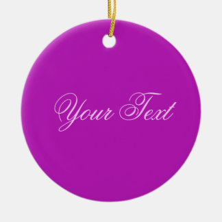 ALLEEN KLEUR / magenta + jouw tekst Keramisch Ornament