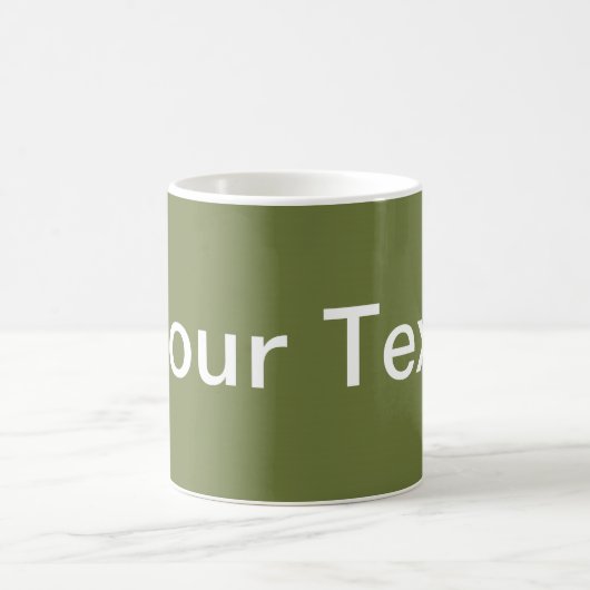 ALLEEN KLEUR/olijfgroen + jouw tekst Koffiemok (Center)