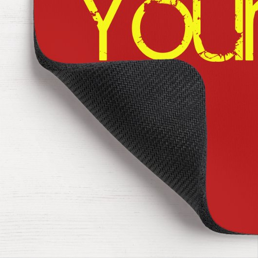 ALLEEN KLEUR / rood + jouw tekst Muismat (Hoek)