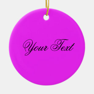 ALLEEN KLEUR / roze + jouw tekst Keramisch Ornament