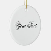 ALLEEN KLEUR / wit + jouw tekst Keramisch Ornament (Rechts)