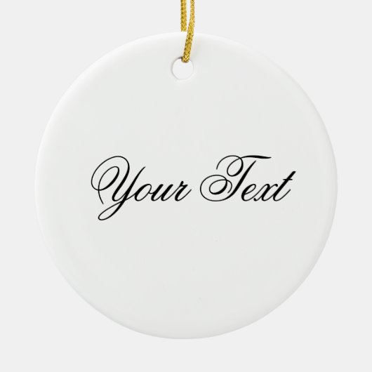 ALLEEN KLEUR / wit + jouw tekst Keramisch Ornament (Voorkant)