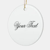 ALLEEN KLEUR / wit + jouw tekst Keramisch Ornament (Links)