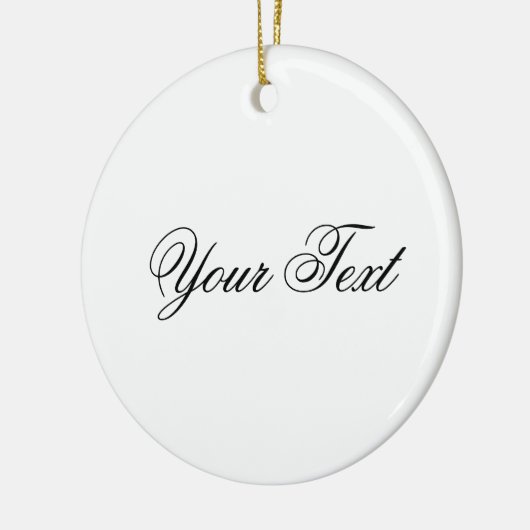 ALLEEN KLEUR / wit + jouw tekst Keramisch Ornament (Links)