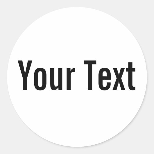 ALLEEN KLEUR | wit + jouw tekst Ronde Sticker (Voorkant)