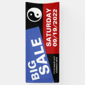 Alleen Kleurachtergrond - blauw rood + uw ideeën Spandoek (Verticaal)