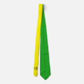 Alleen Kleurachtergrond - geel groen + monogram Stropdas (Achterkant)