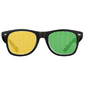 Alleen Kleurachtergrond - geel groen + uw ideeën Retro Zonnebril (Voorkant)