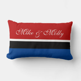 Alleen Kleurachtergrond - rood + uw ideeën Kussen