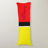 Alleen Kleurachtergrond - vuur rood + uw ideeën Lichaamskussen (Voorkant Verticaal)