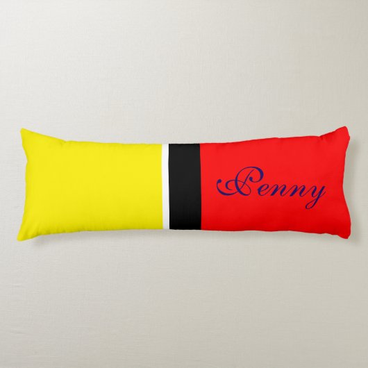 Alleen Kleurachtergrond - vuur rood + uw ideeën Lichaamskussen (Voorkant)