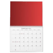 Alleen Kleurachtergrondkalender - rode verlopen Kalender (Feb 2027)