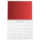 Alleen Kleurachtergrondkalender - rode verlopen Kalender (Jan 2027)