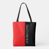 Alleen kleuren BRAND RED & jouw tekst Tote Bag (Achterkant)