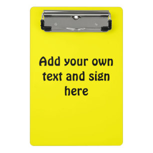 Alleen kleurenachtergrond - citroen + uw ideeën mini klembord