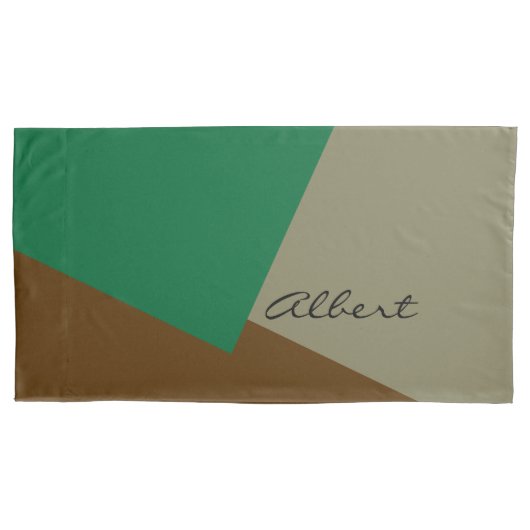 Alleen kleurenachtergrond. - donkerbruin groen + u kussensloop (Voorkant)