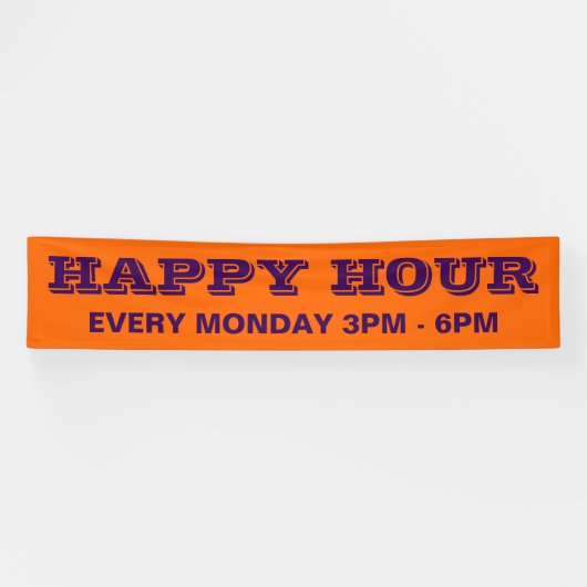 Alleen kleurenachtergrond - oranje + uw ideeën spandoek (Horizontaal)