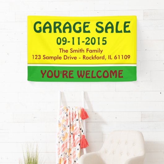 Alleen kleurencitroengeel en -streep + uw idee spandoek (Insitu)