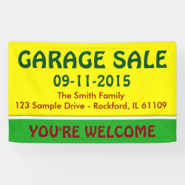 Alleen kleurencitroengeel en -streep + uw idee spandoek