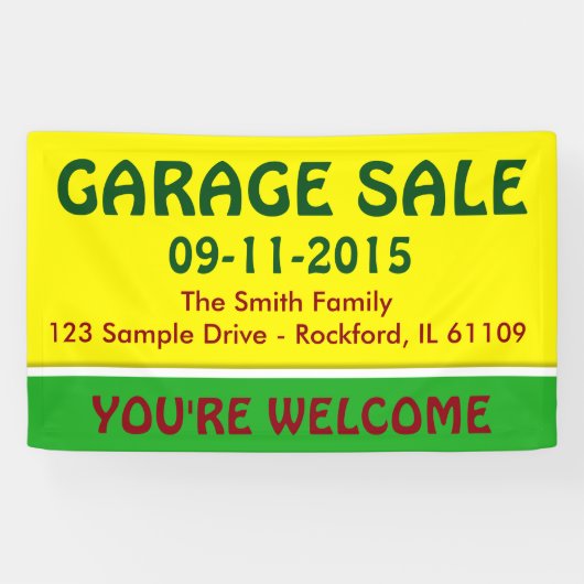 Alleen kleurencitroengeel en -streep + uw idee spandoek (Horizontaal)