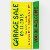 Alleen kleurencitroengeel en -streep + uw idee spandoek (Verticaal)