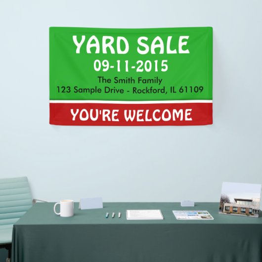 Alleen kleurgras, groen en streep + uw idee spandoek (Beurs)