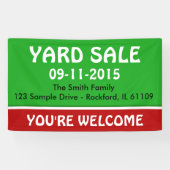 Alleen kleurgras, groen en streep + uw idee spandoek (Horizontaal)