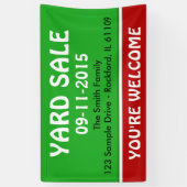 Alleen kleurgras, groen en streep + uw idee spandoek (Verticaal)