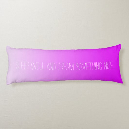 ALLEEN KLEURKLEUREN - neonroze + jouw tekst Lichaamskussen (Achterkant)