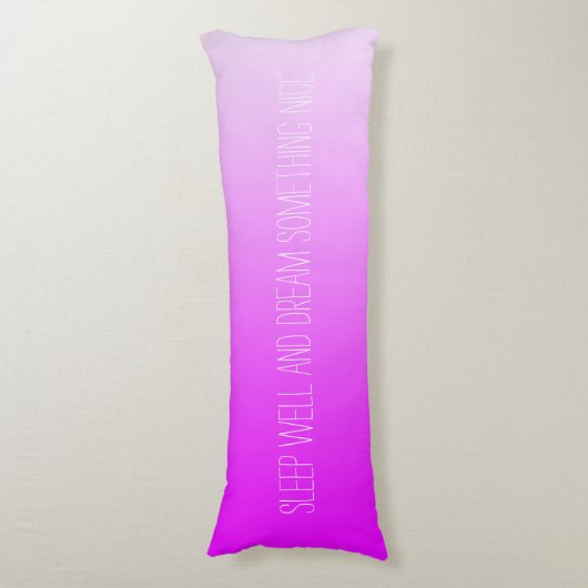 ALLEEN KLEURKLEUREN - neonroze + jouw tekst Lichaamskussen (Voorkant Verticaal)