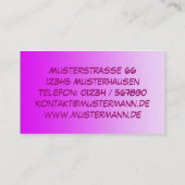 ALLEEN KLEURKLEUREN - neonroze Visitekaartje (Achterkant)