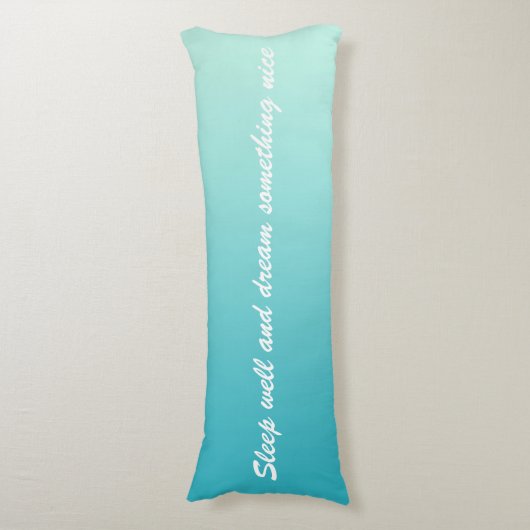 ALLEEN KLEURKLEUREN - oceaanblauw + jouw tekst Lichaamskussen (Voorkant Verticaal)