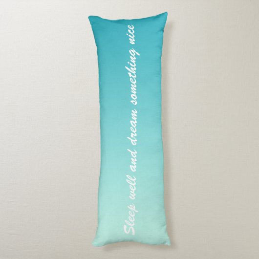 ALLEEN KLEURKLEUREN - oceaanblauw + jouw tekst Lichaamskussen (Achterkant (Verticaal))