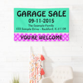 Alleen kleurmint groen en streep + uw idee spandoek (Insitu)