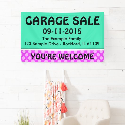 Alleen kleurmint groen en streep + uw idee spandoek (Insitu)