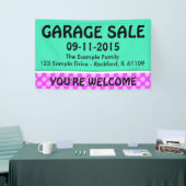 Alleen kleurmint groen en streep + uw idee spandoek (Beurs)