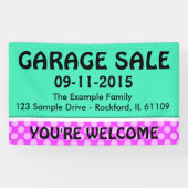 Alleen kleurmint groen en streep + uw idee spandoek (Horizontaal)