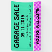 Alleen kleurmint groen en streep + uw idee spandoek (Verticaal)