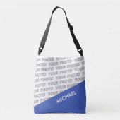 ALLEEN KLEURRECHTHOEKEN - blauw + uw ideeën Crossbody Tas (Achterkant)